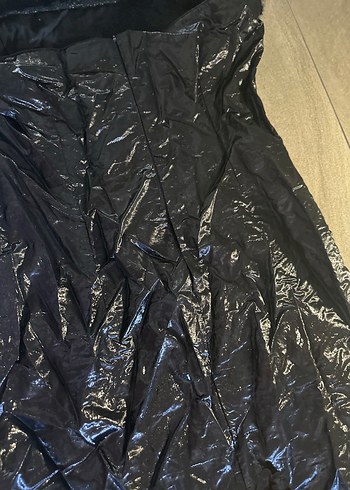 Siyah Kürk Detaylı Straplez Elbise - Görsel 5