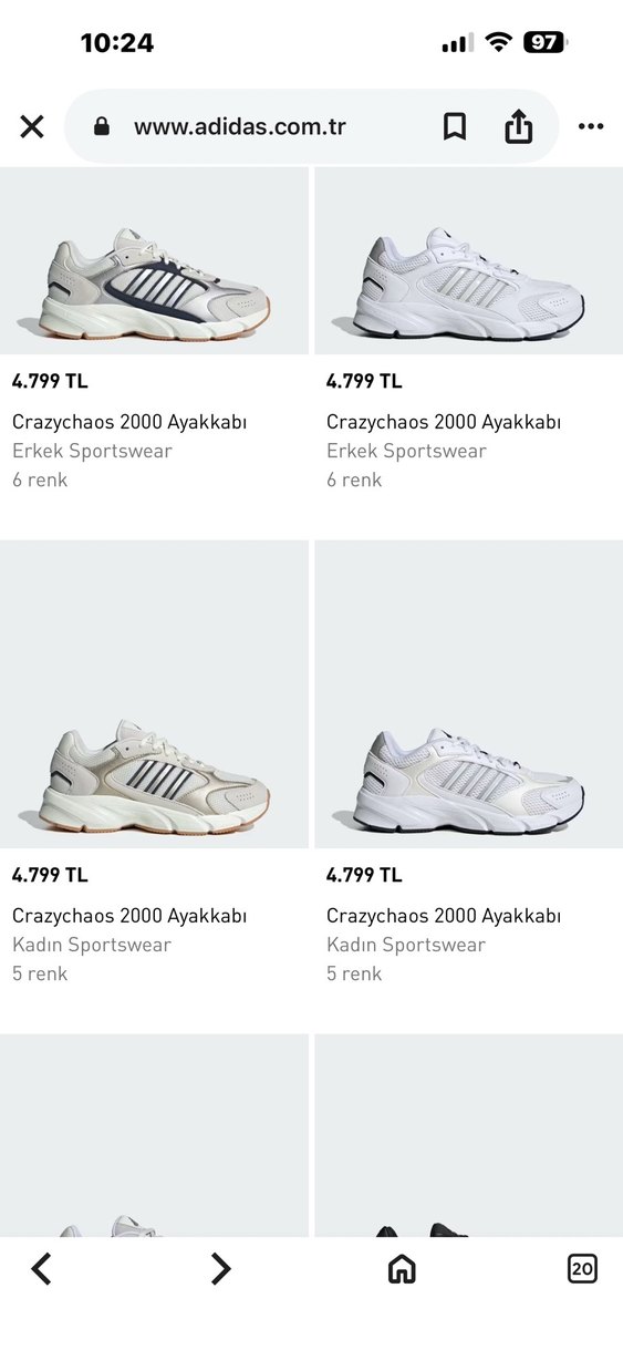 adidas Crazychaos 2000 Beyaz Kadın Sneakers - Görsel 2