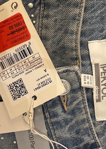 İpekyol taş baskılı Mavi wide leg Jean pantolon - Görsel 4