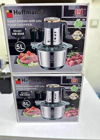 Hoffmans 5L Gri Elektrikli Food Chopper