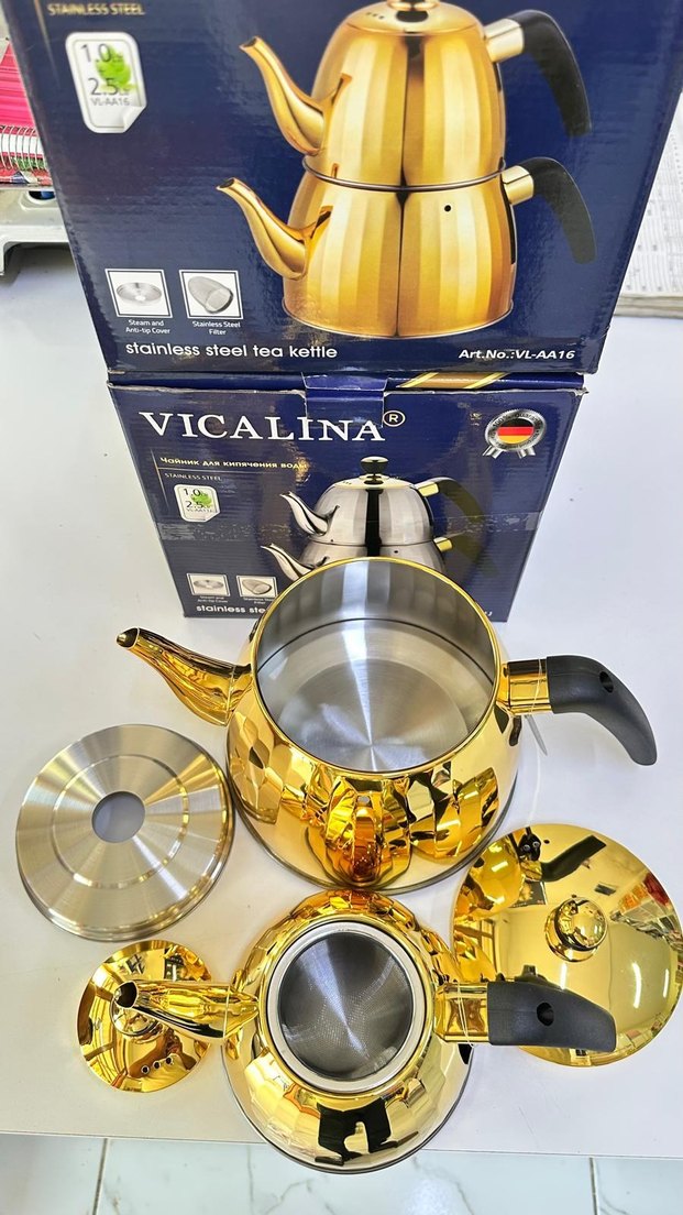 Altın Renkli Çaydanlık Seti - Görsel 3