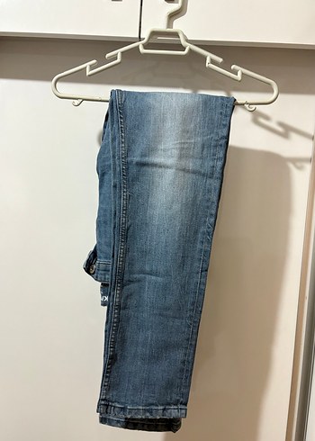 Erkek Mavi Kot Pantolon, Normal Boy, Kemerli, Regular Fit - Görsel 2