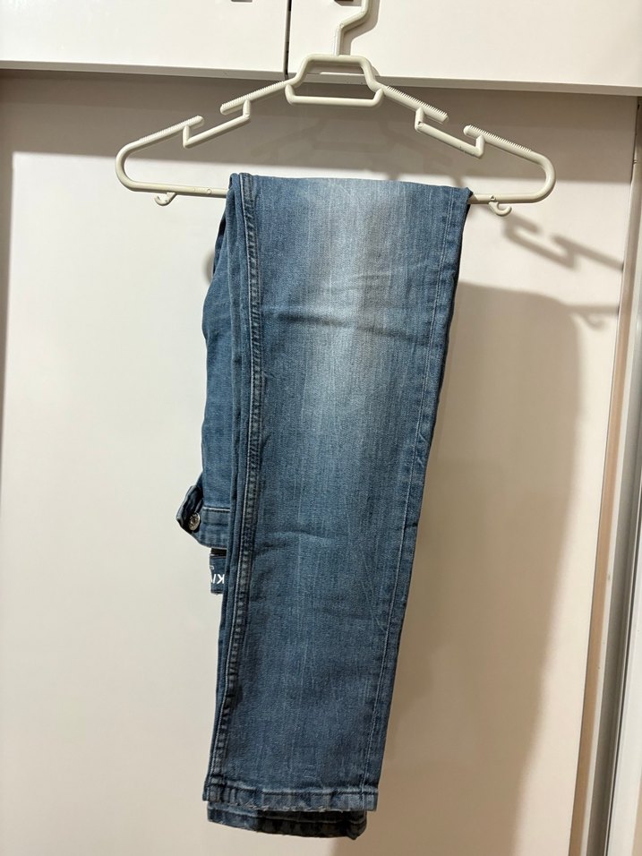 Erkek Mavi Kot Pantolon, Normal Boy, Kemerli, Regular Fit - Görsel 2