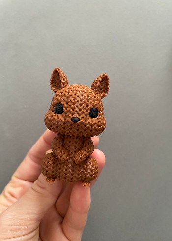 Kahverengi Örgü Sincap Oyuncak - Görsel 4