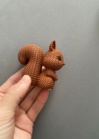 Kahverengi Örgü Sincap Oyuncak - Görsel 5