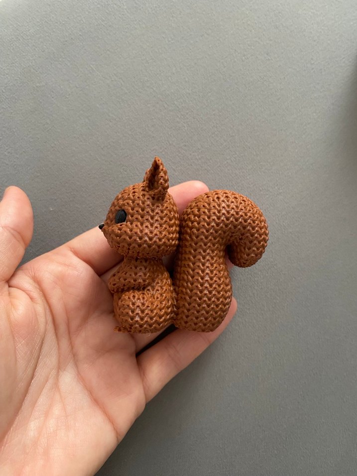 Kahverengi Örgü Sincap  Oyuncak - Görsel 3