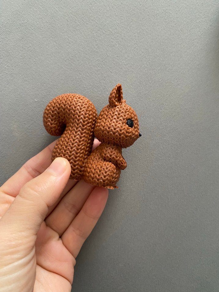 Kahverengi Örgü Sincap  Oyuncak - Görsel 5