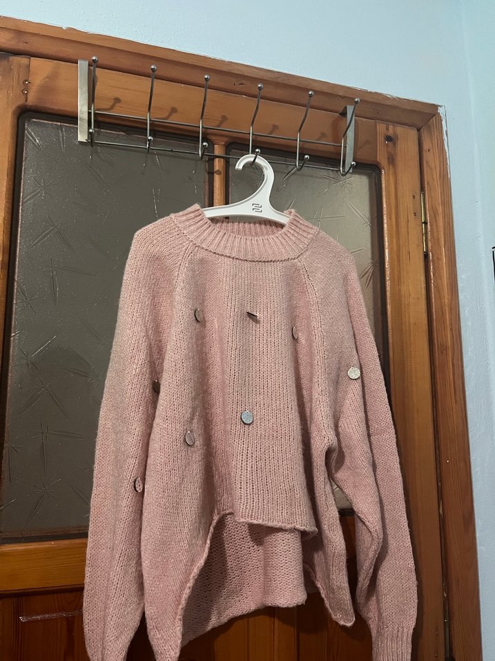 Pembe Triko Kadın Kazak - Görsel 2