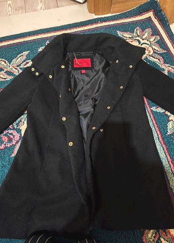 mango siyah Çift Sıralı Düğmeli Kaban - Görsel 4