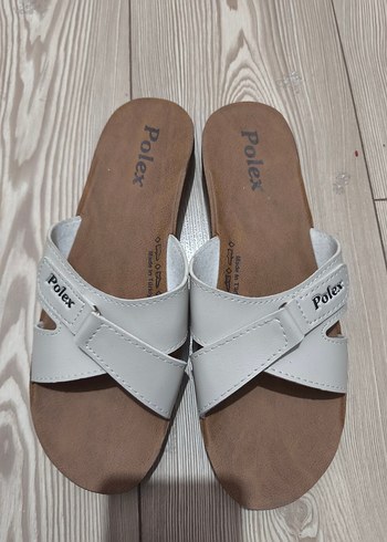 Polex Beyaz Kadın Dolgulu Topuk Terlik - Görsel 2