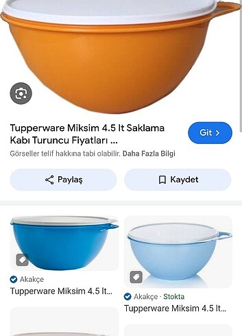 TUPPERWARE 4.5 LİTRE MİKS 2ADET