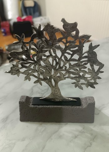 Gri Metal Ağaç Figürin - Görsel 2