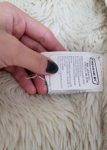 Y2K Beyaz Kürklü Peluş Mont %100 PAMUK - Görsel 8