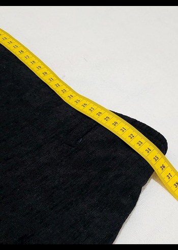 Y2K Kadife Kumaş Siyah Kışlık Mini Etek - Görsel 6