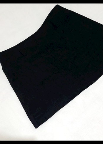 Y2K Kadife Kumaş Siyah Kışlık Mini Etek - Görsel 2