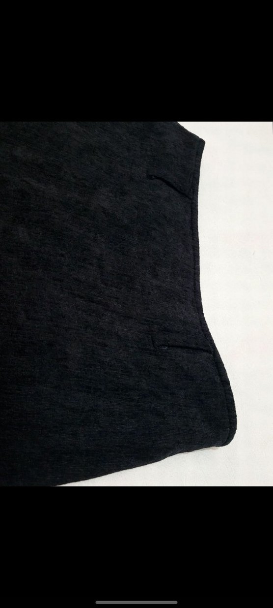 Y2K Kadife Kumaş Siyah Kışlık Mini Etek - Görsel 4