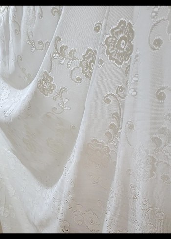 Çiçek Desenli Vintage Tül Perde 290*250 - Görsel 3