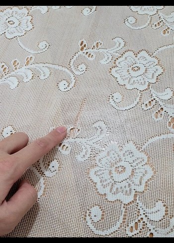 Çiçek Desenli Vintage Tül Perde 290*250 - Görsel 7