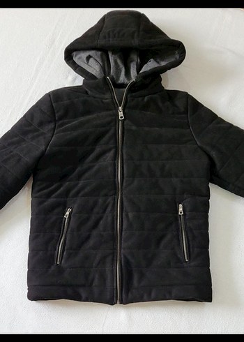 Erkek Siyah Süet Şişme Mont - Görsel 2