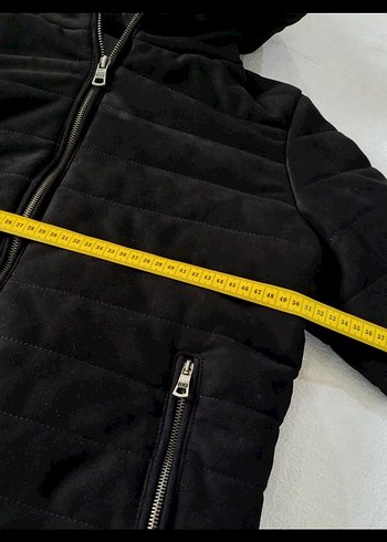 Erkek Siyah Süet Şişme Mont - Görsel 5