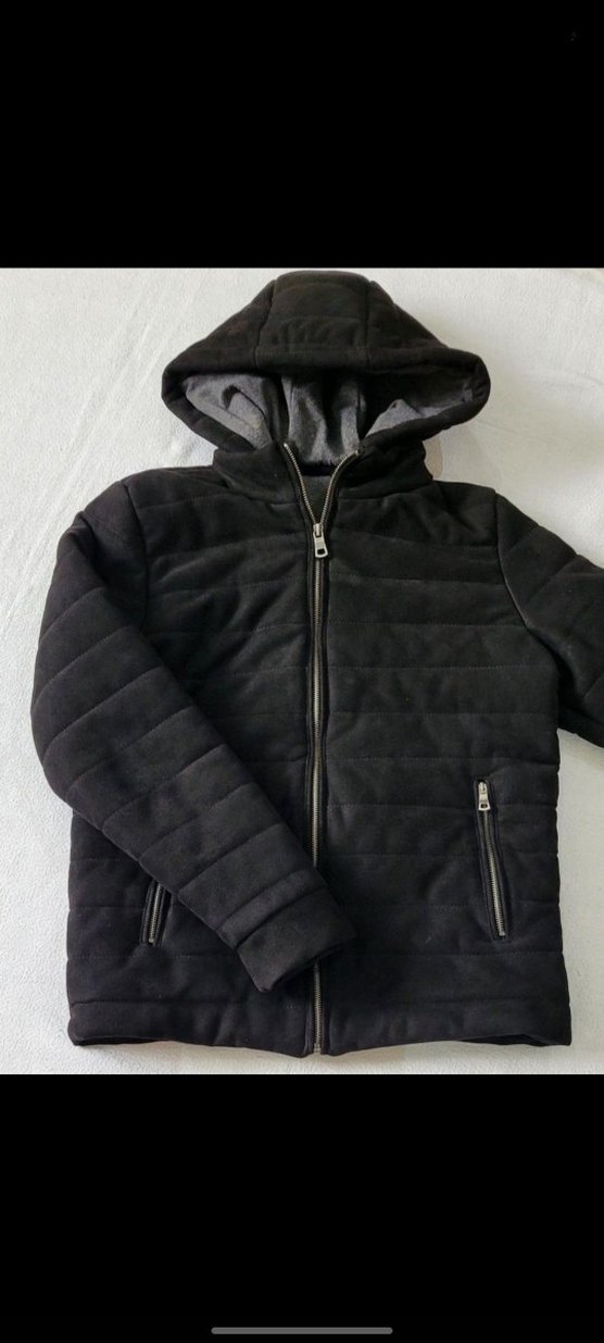 Erkek Siyah Süet Şişme Mont - Görsel 3