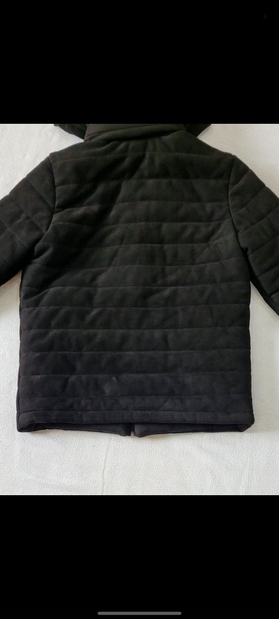 Erkek Siyah Süet Şişme Mont - Görsel 4