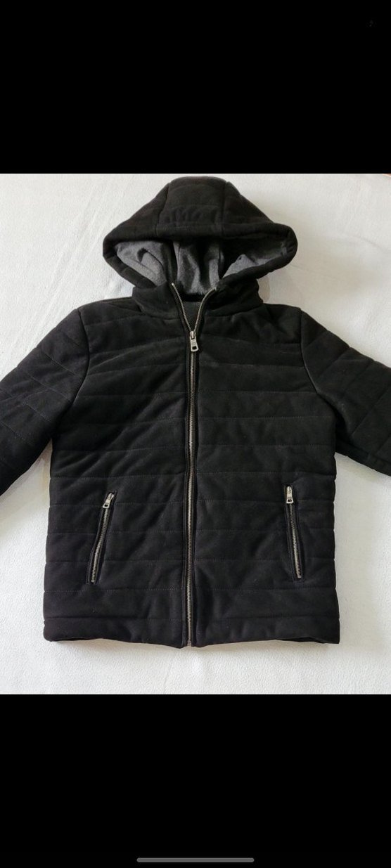 Erkek Siyah Süet Şişme Mont - Görsel 2