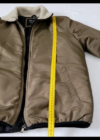 Erkek Haki Yeşili Kurk Yaka Mont - Görsel 6