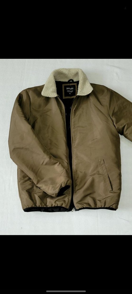 Erkek Haki Yeşili Kurk Yaka Mont - Görsel 2