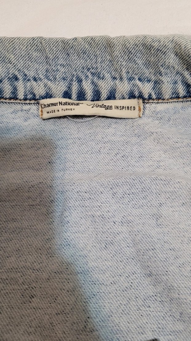 Unisex Oversize Vintage Kot Ceket - Görsel 5