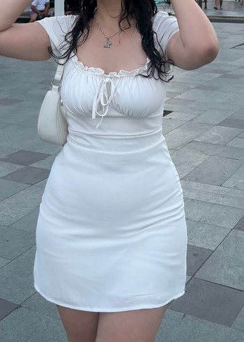 Beyaz Mini Elbise