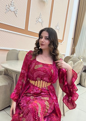 m Beden Pembe Bohem Uzun Elbise