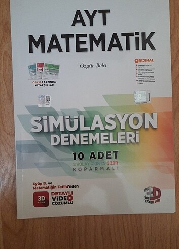 3d yayınları ayt matematik simülasyon denemeleri