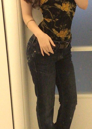 s Beden Vintage lacivert düşük bel jean