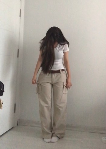 Vintage düşük ben kargo pantolon - Görsel 2