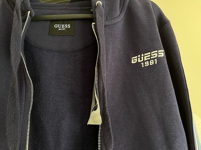 xs Beden lacivert Renk Guess kapüşonlu sweatshirt