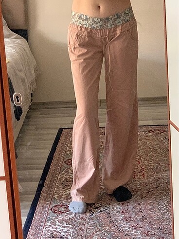 Diğer düşük bel uzun paça pantolon