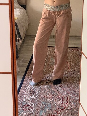 s Beden düşük bel uzun paça pantolon