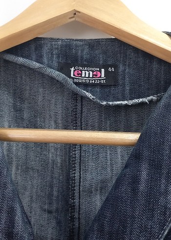 Diğer Düğmeli Kolsuz Lacivert Denim Yelek