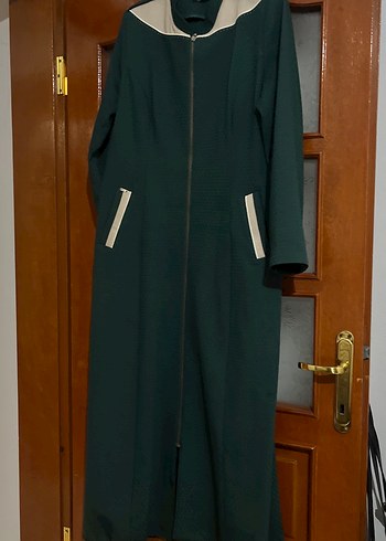 Zümrüt yeşili Kadın Uzun Fermuarlı Kaban - Görsel 5