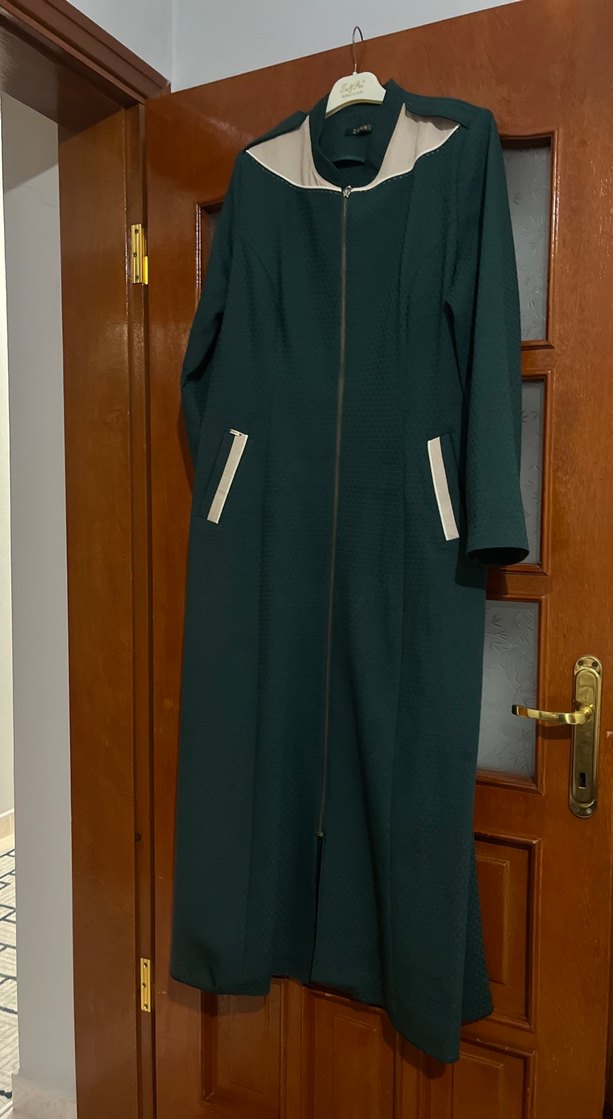 Zümrüt yeşili Kadın Uzun Fermuarlı Kaban - Görsel 4