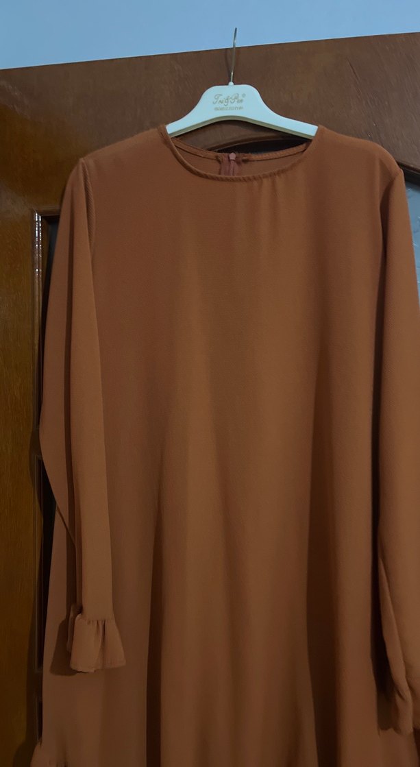 Kadın Kahverengi Uzun Kollu Fırfırlı Tunik - Görsel 3