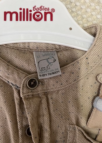 Bej Desenli Erkek Çocuk Keten Gömlek - Görsel 4