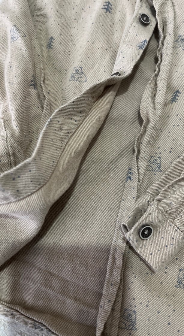 Bej Desenli Erkek Çocuk Keten Gömlek - Görsel 5