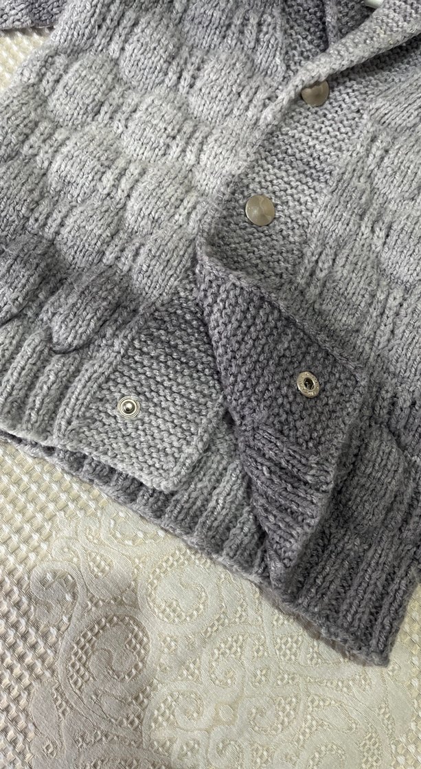 Erkek Çocuk Gri Örgü Hırka - Görsel 5