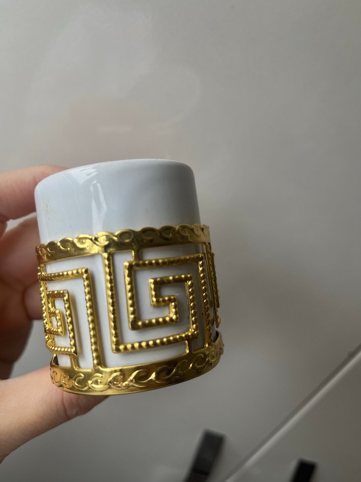 Altın detaylı cam ve seramik kahve seti - Görsel 2