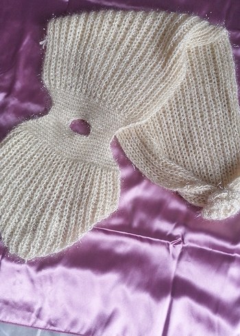 Beyaz Bohem Midi Triko Boyunluk - Görsel 2