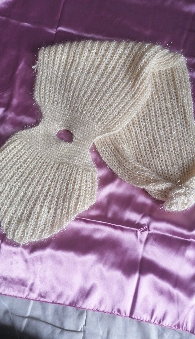 Beyaz Bohem Midi Triko Boyunluk - Görsel 2