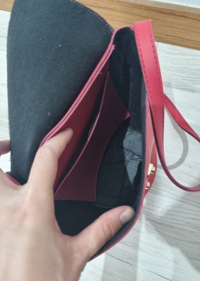 Koton kırmızı omuz çantası - Görsel 3