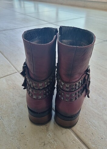 Shalin deri bordo kadın bot - Görsel 5